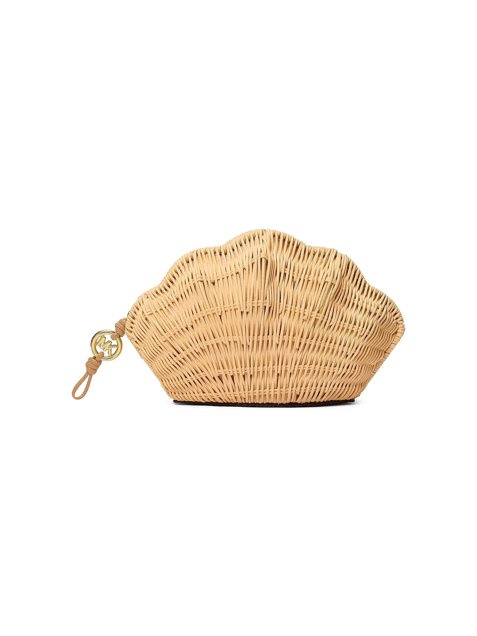MICHAEL Michael Kors Rattan Small Shell Clutch | Saks Fifth Avenue | Saks Fifth Avenue