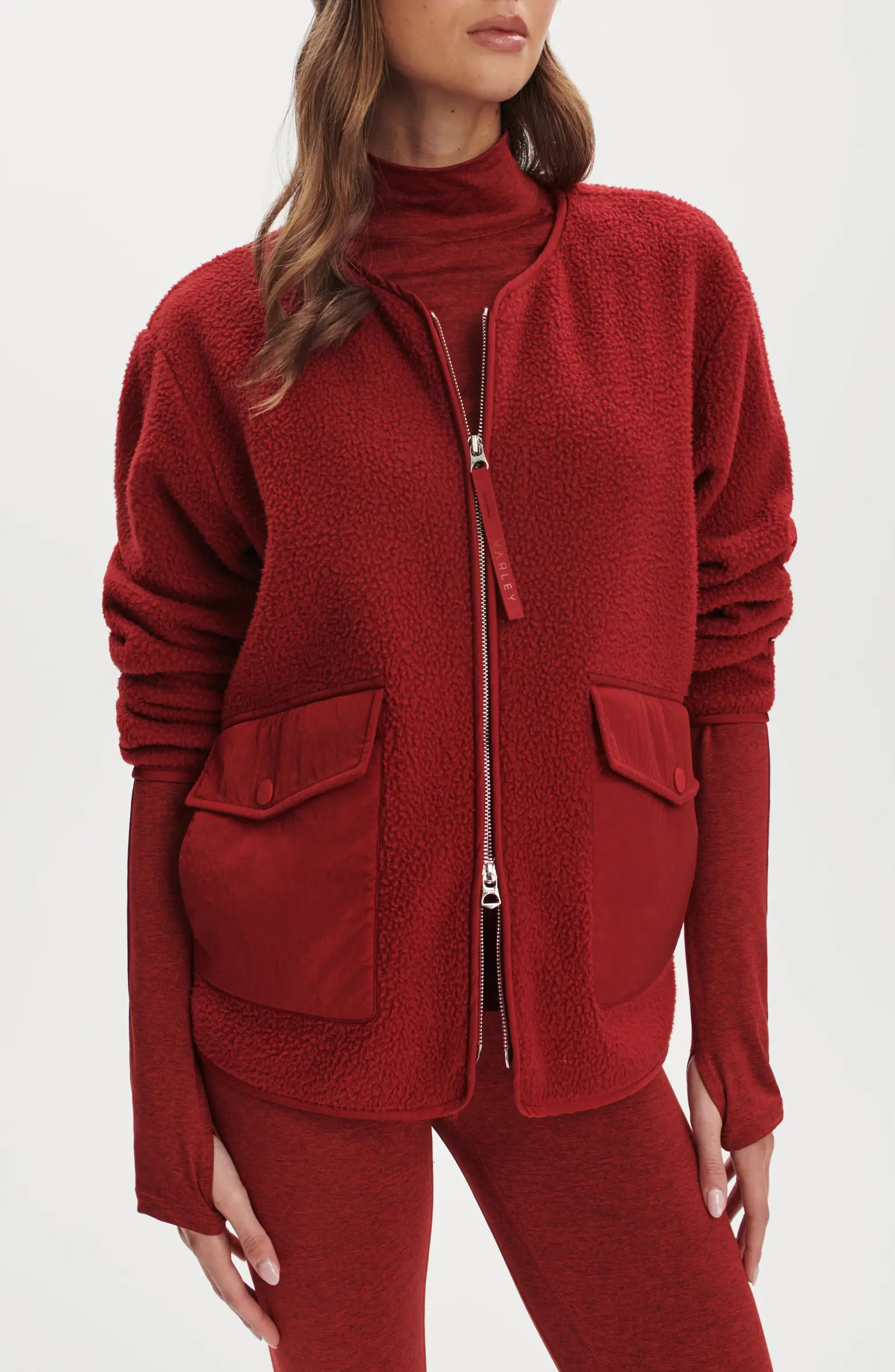 Varley Marina Collarless High Pile Fleece Jacket | Nordstrom | Nordstrom
