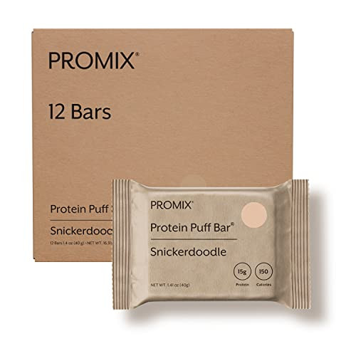 Promix Protein Puff Bars, 12-Pack - Snickerdoodle - Marshmallow Crispy Treat - Great Tasting & Healthy On The Go Snack - High Protein & Low Calorie - Non-GMO & Free From Gluten, Soy, & Corn | Amazon (US)