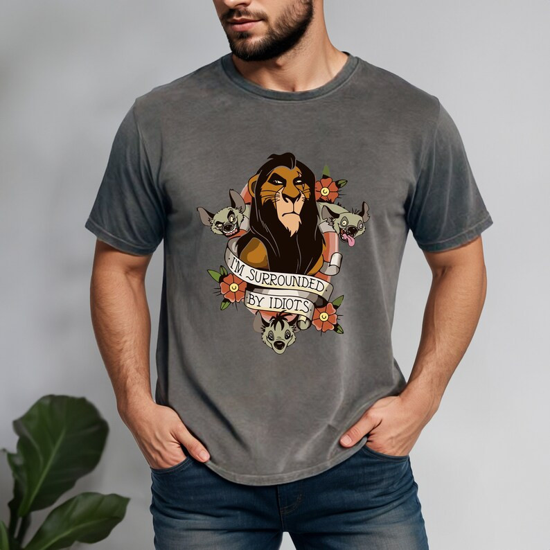 Lion King Scar Surrounded by Idiots Shirt, Disney Lion King Shirt, Funny Disney Matching Shirt, D... | Etsy (US)