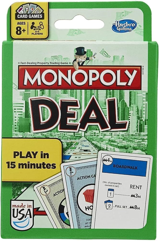 Monopoly Deal Card Game, Quick-Playing Card Game for 2-5 Players, Game for Families and Kids Ages... | Amazon (US)