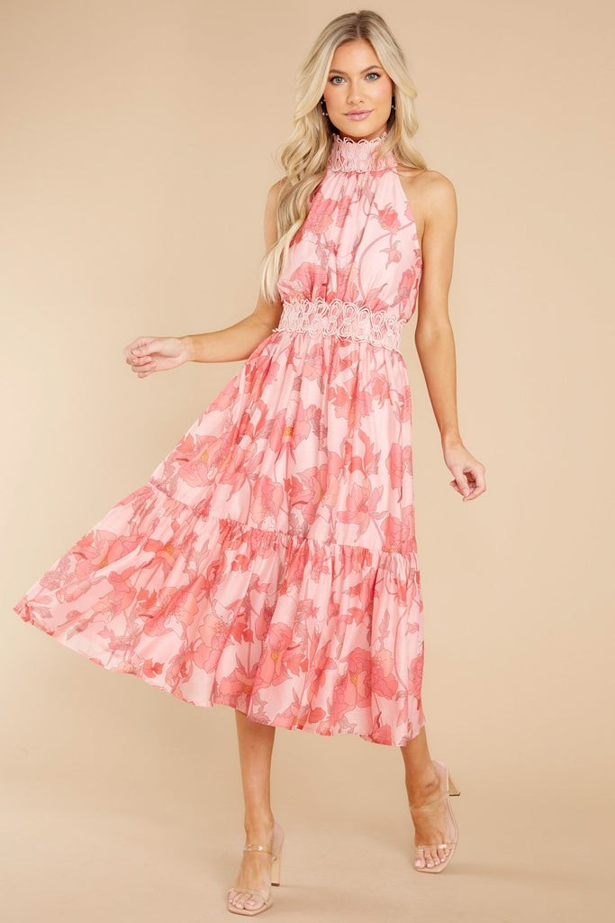 Dance With Me Pink Floral Print Dress | Red Dress 