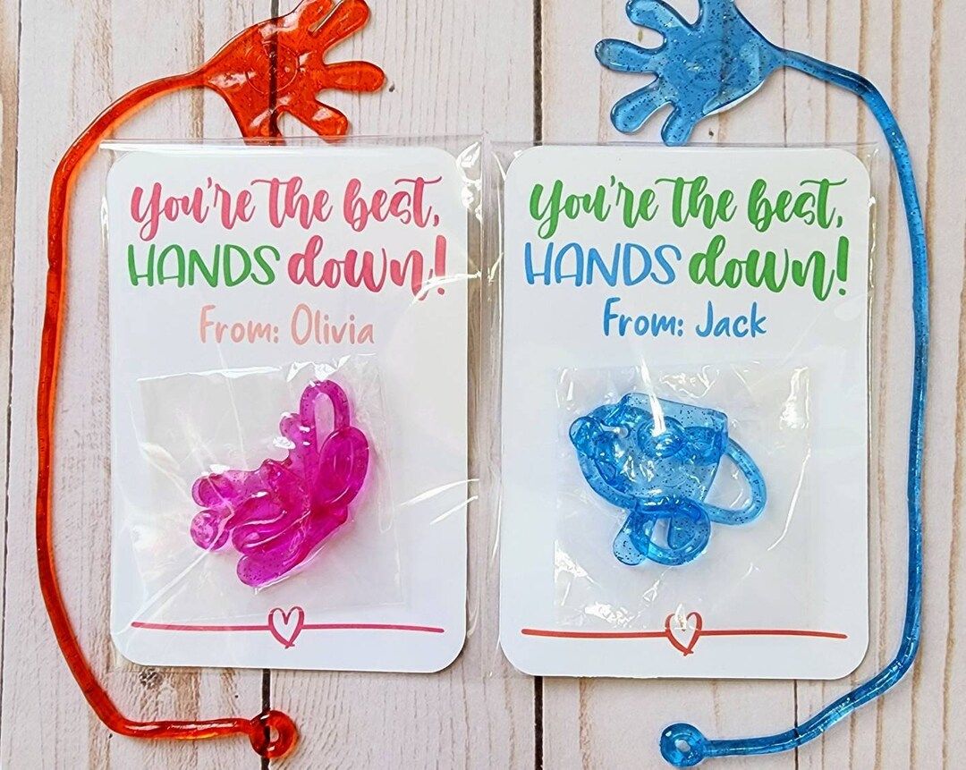 Sticky Hand Valentines, Toy Valentines, Personalized Valentines, Class Valentines, Valentines for... | Etsy (US)