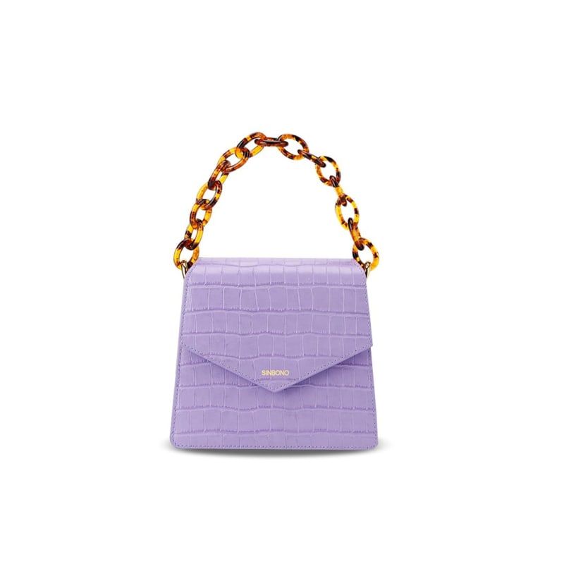 Mia Acrylic Chain Top Handle Bag - Purple | Wolf and Badger (Global excl. US)