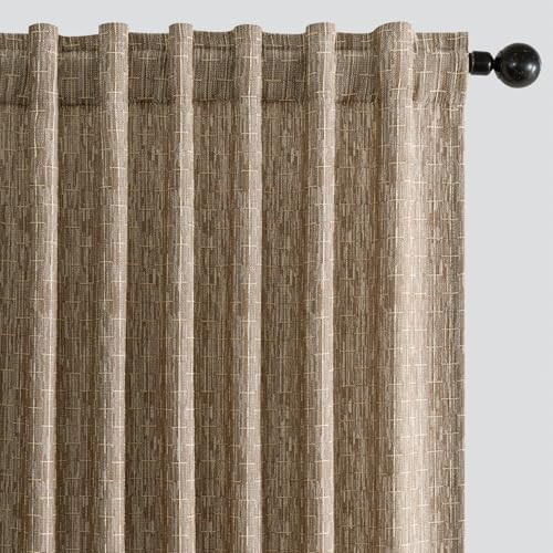 MIULEE Decorative Back Tab Linen Curtains with Geometric Pattern for Living Room Bedroom Farmhous... | Amazon (US)
