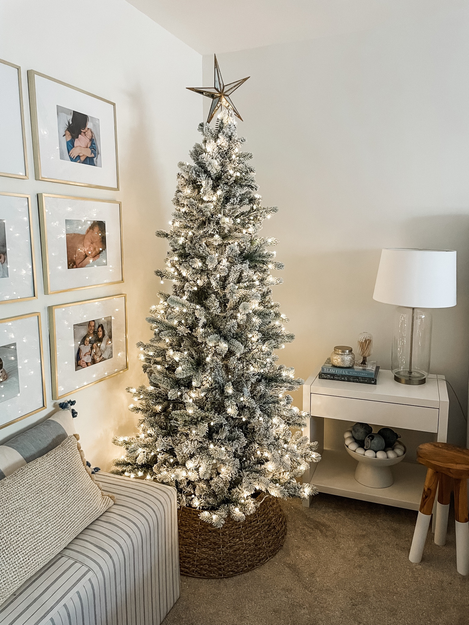 King of Christmas tree. This beauty is the 6.5 Slim flocked King with LED lights. Just click the three parts together and you are set with all the twinkle lights for the holidays 

#LTKhome #LTKSeasonal #LTKHoliday