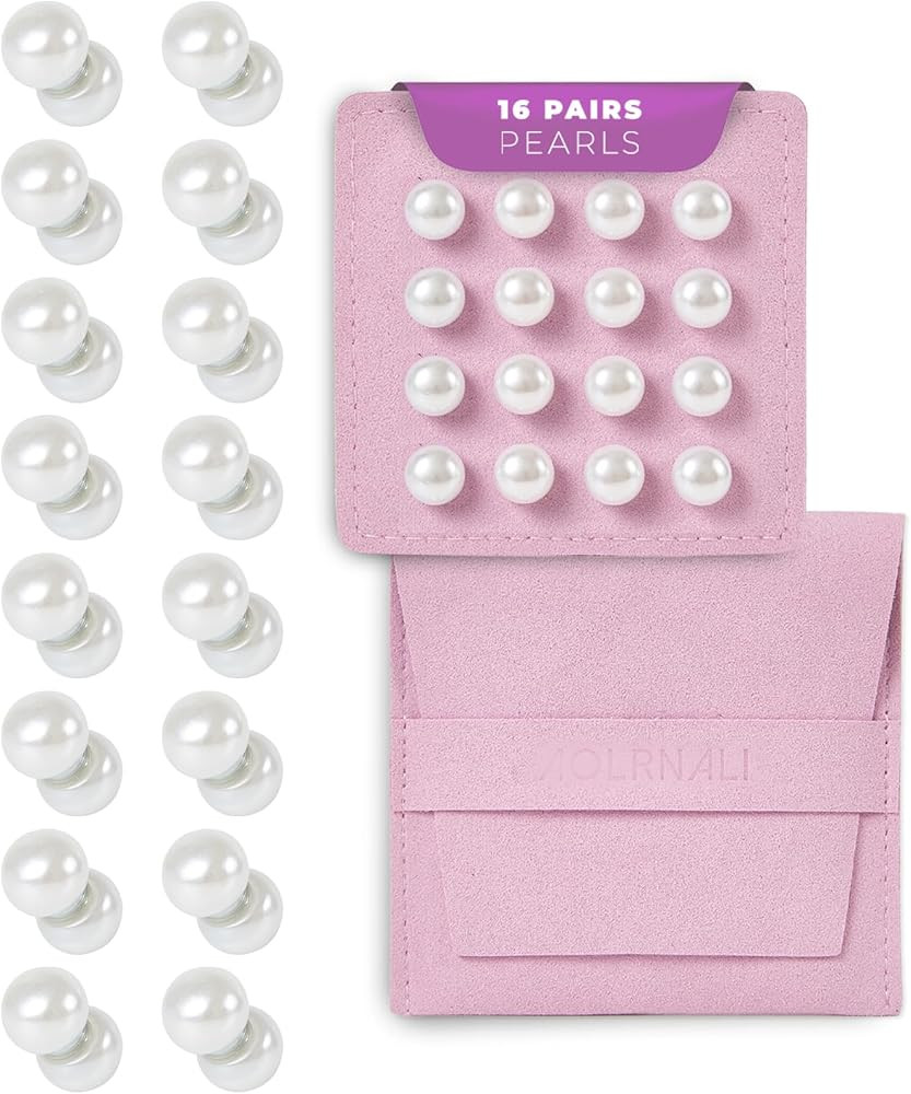 Pearl Veil Weights - 16 Pairs of Magnetic Bridal Veil Weights - Secures Long Veils for Outdoor We... | Amazon (US)