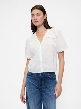 Ruffle V-Neck Top | Gap Factory