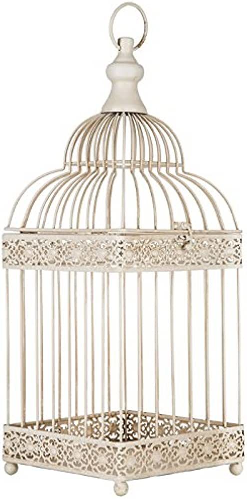 Antique White Metal Bird Cage | Amazon (US)