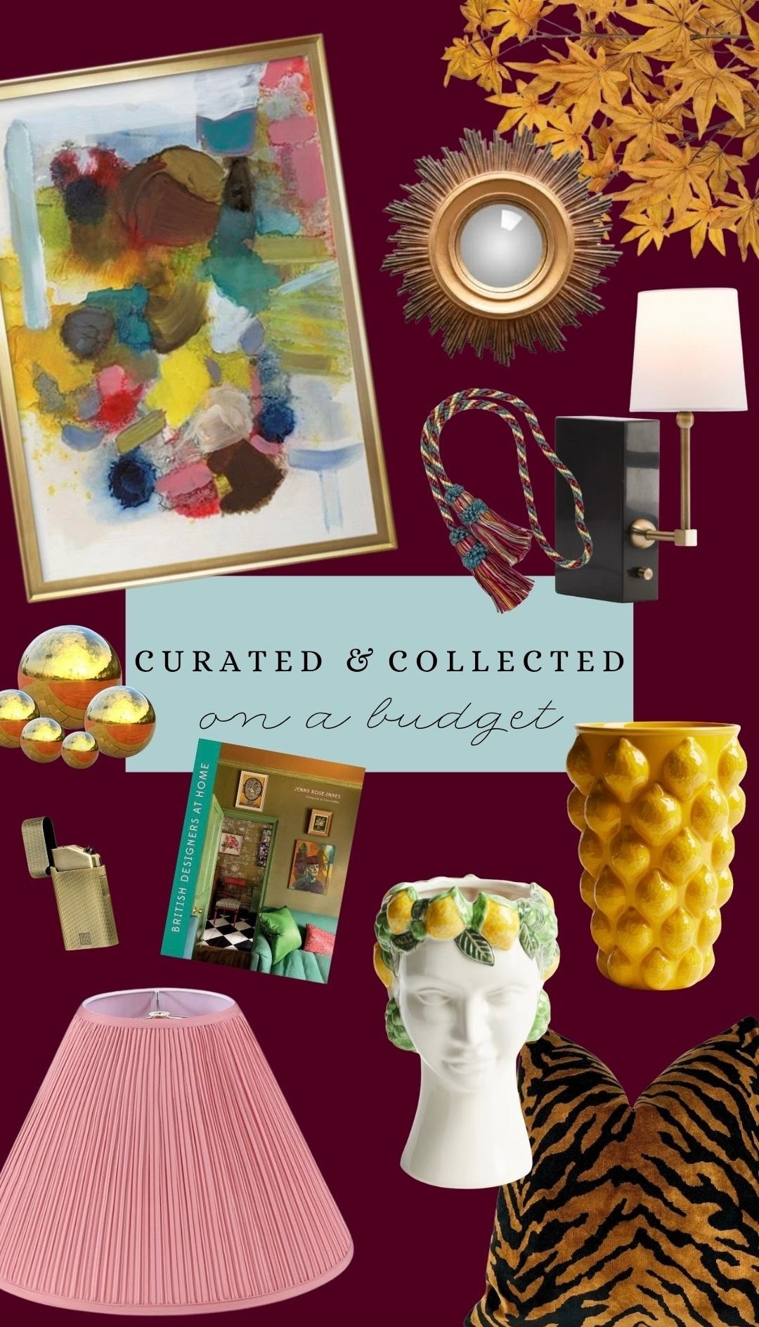 Curated & Collected — on a budget.
Because you don’t need a designer budget to create a layered, maximalist look that feels lived-in and one-of-a-kind.
From pleated shades to leopard velvet, lemon-headed busts to abstract art—every piece here brings personality without the splurge.

📍Tap to shop each item or save for your next styling session.
🎯 Maximalist meets mindful spending.


#LTKHome #LTKautumn #LTKFindsUnder100