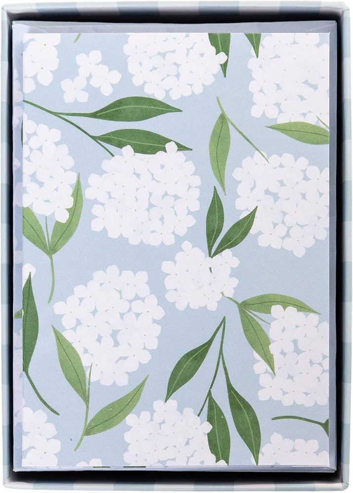 Graphique White Hydrangeas Boxed Cards Set, Pack of 16, Blank Inside, All Occasion Greetings, 3.2... | Amazon (US)