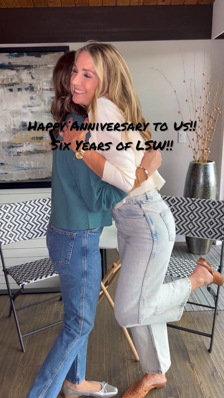 Cheers to SIX years of LSW!!🥂👯‍♀️🫶🏼🥳 How we know we’re doing what we love? Time flies!! The years feel more like days, and it seems like we’re just getting started!💗
•
From texting each other our outfits, to now sharing our love of fashion with all of you, LSW has been a dream come true!💞 Thank you from the bottom of our hearts for your support & encouraging words along the way! It truly means so much!!! More than once, your kind words have made our day and lifted us out of the occasional funk!😅🙏🏼
• 
One of our highlights this year has been the opportunity to work with dream brands like @sezane ! It seemed appropriate to twin in our favorite Betty cardigans and Sezane denim! Merci bon ami!💖
HOW TO SHOP:
1️⃣Comment “LINKS” to shop our looks and we’ll DM you outfit links l
2️⃣Click link in bio to shop on the @shop.ltk app
3️⃣Links will be in stories too! 

French girl style, French style, Paris style, fall style, fall sweater, crop wide leg jeans, silver ballet flats, Frankie4 mules, work outfit, office outfit, teacher outfit 

#LTKover40 #LTKworkwear #LTKstyletip
