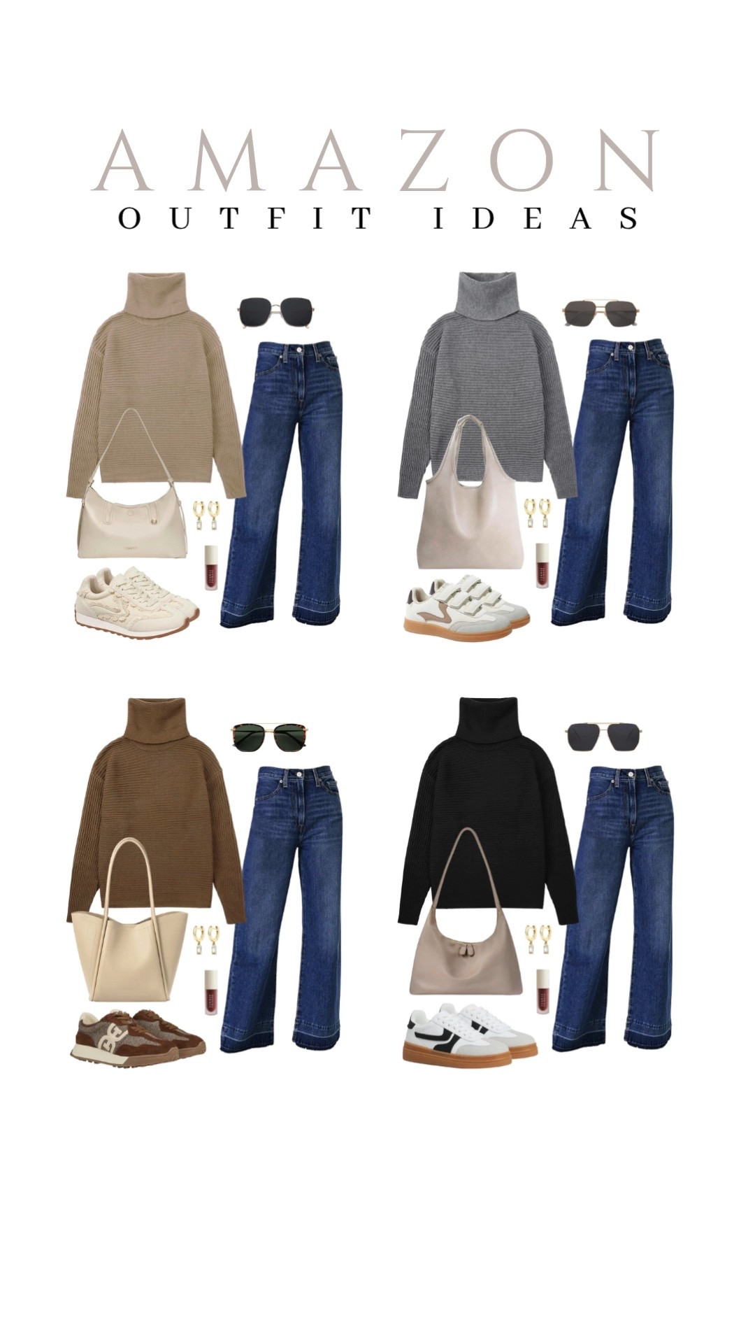 Five new ways to style your favorite turtleneck and jeans this season!
ribbed sweater, square sunglasses, neutral sneakers, beauty finds, affordable fashion, trendy look, viral products, casual outfit idea, how to style, ways to style, fall style, amazon fashion, affordable style, fall outfit idea

#LTKU #LTKSeasonal #LTKStyleTip