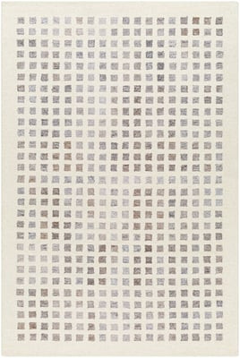 Ottawa 32478 Off-White/Grey/Brown (OTW-2300) Wool Hand-Tufted Checkered Area Rug | Rugs Direct