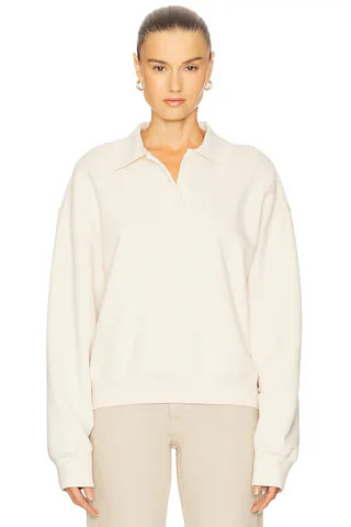 GRLFRND Polo Sweatshirt in Bone from Revolve.com | Revolve Clothing (Global)