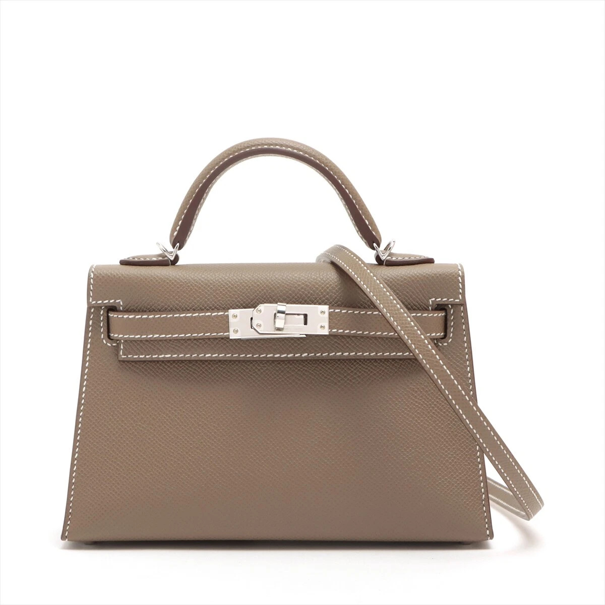 Hermes Mini Kelly Do Epsom Etoupe SilverMetal B: 2023 | eBay UK