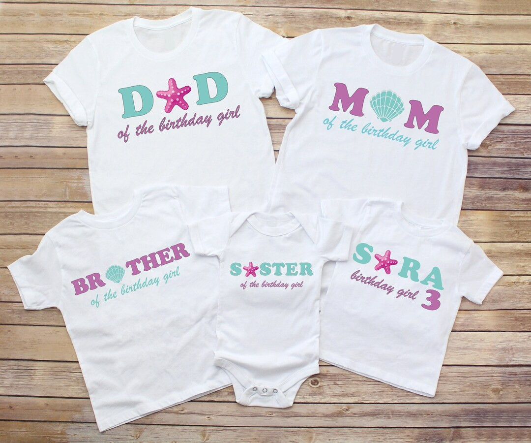 Mermaid Birthday Shirt, Family Matching Birthday Mermaid Shirt, Birthday Girl Matching Mermaid Sh... | Etsy (US)