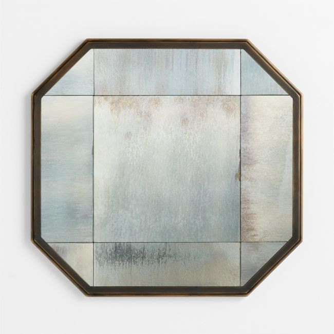 Sorina Brass Patina Hexagon Wall Mirror | Crate & Barrel
