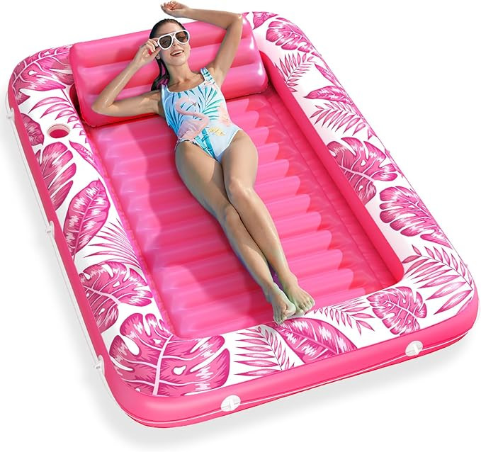 Inflatable Tanning Pool Lounger Float - Jasonwell 4 in 1 Sun Tan Tub Sunbathing Pool Lounge Raft ... | Amazon (US)