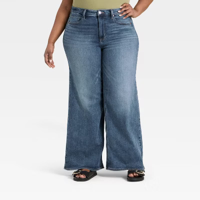 Women's High-Rise Wide Leg Jeans - Universal Thread™ Vintage Medium Wash 22 | Target