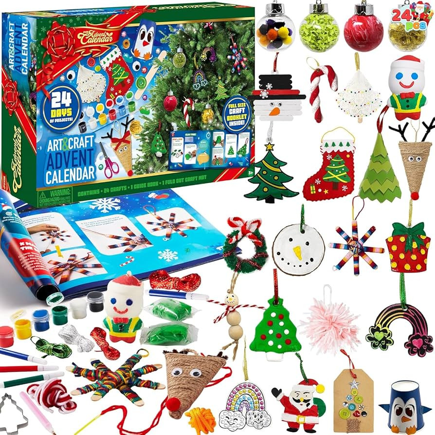 JOYIN 24 Days Christmas Art & Craft Advent Calendar 2024, Christmas Countdown Advent Calendar wit... | Amazon (US)