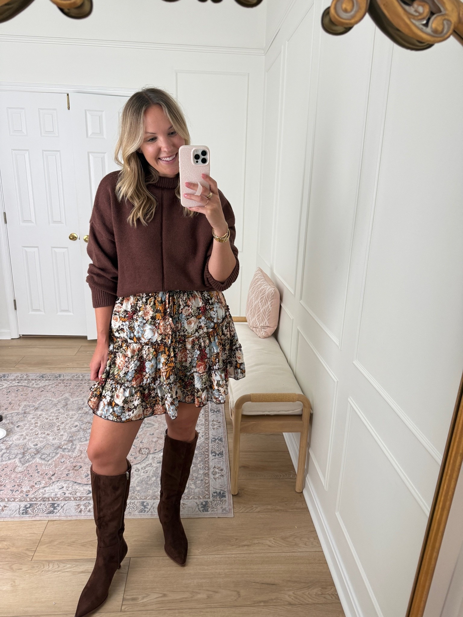 Fall date night outfit - med sweater and large skirt

#LTKSeasonal #LTKMidsize