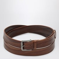 Max Mara Long Belt In Brown Leather | Balardi (US & Canada)