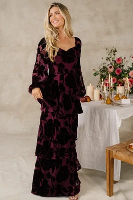 Alexandra Velvet Maxi Dress | Mulberry | Baltic Born