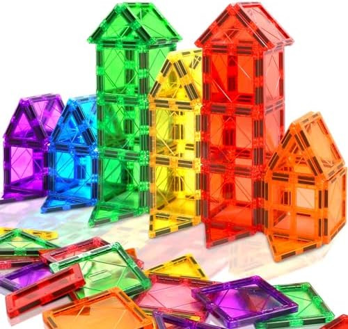 64PCS Magnetic Tiles for Kids Ages 3-5 4-8 Magnetic Building Blocks Road Expansion Pack for Toddl... | Amazon (US)