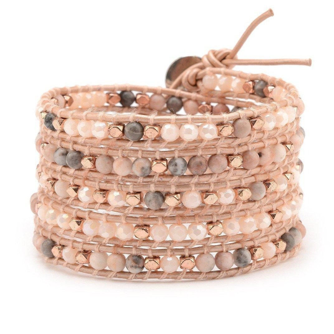 Pink Marble with Rose Gold Accent on Blush (SAMPLE) | Victoria Emerson