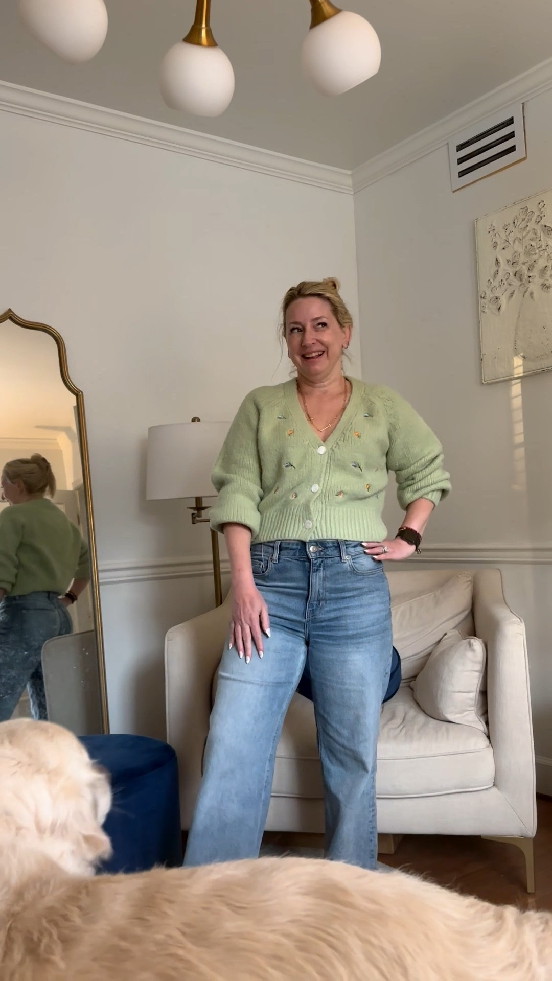 SPRING DENIM + SOFT COLOR MOMENT 🌿

This is one of those outfits that just works—a lightweight cardigan paired with a flattering high-rise jean that gives shape without sacrificing comfort. Perfect for errands, casual lunches, or a quick content day at home.

These jeans are petite-friendly and elongate the leg (yes please 👏), and this soft green knit is such a fresh pop for spring.

Use my code TRILBYSAVE35 for a discount on Vici pieces 🤍

#springstyle #petitefashion #over40style #casualoutfitideas #denimstyle

#LTKootd #LTKOver40 #LTKmomlife