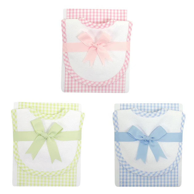 Check Drooler Bib & Burp Set | Classic Whimsy
