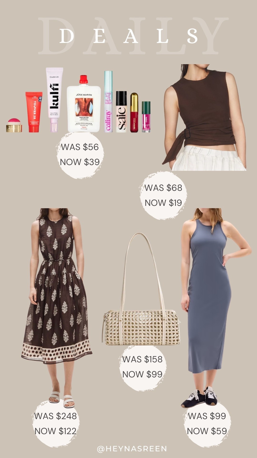Daily deals on Sephora makeup set, Anthropologie top, Athleta dress, Madewell bag, J.Crew dress