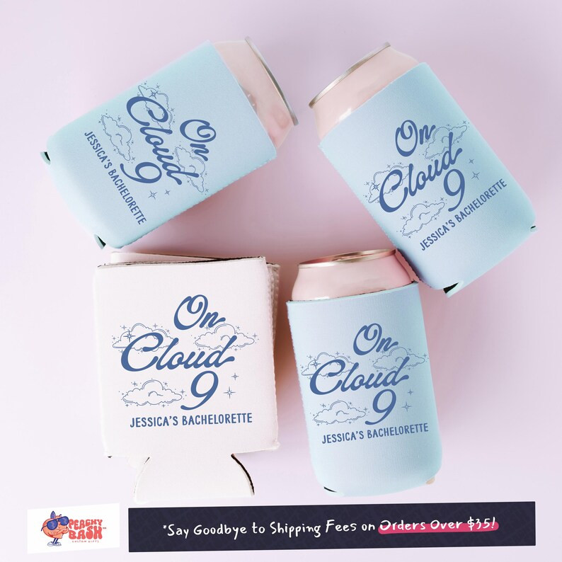 On Cloud 9 Bachelorette Can Coolers, on Cloud Nine Can Sleeves, Custom She's on Cloud Nine Bachel... | Etsy (US)