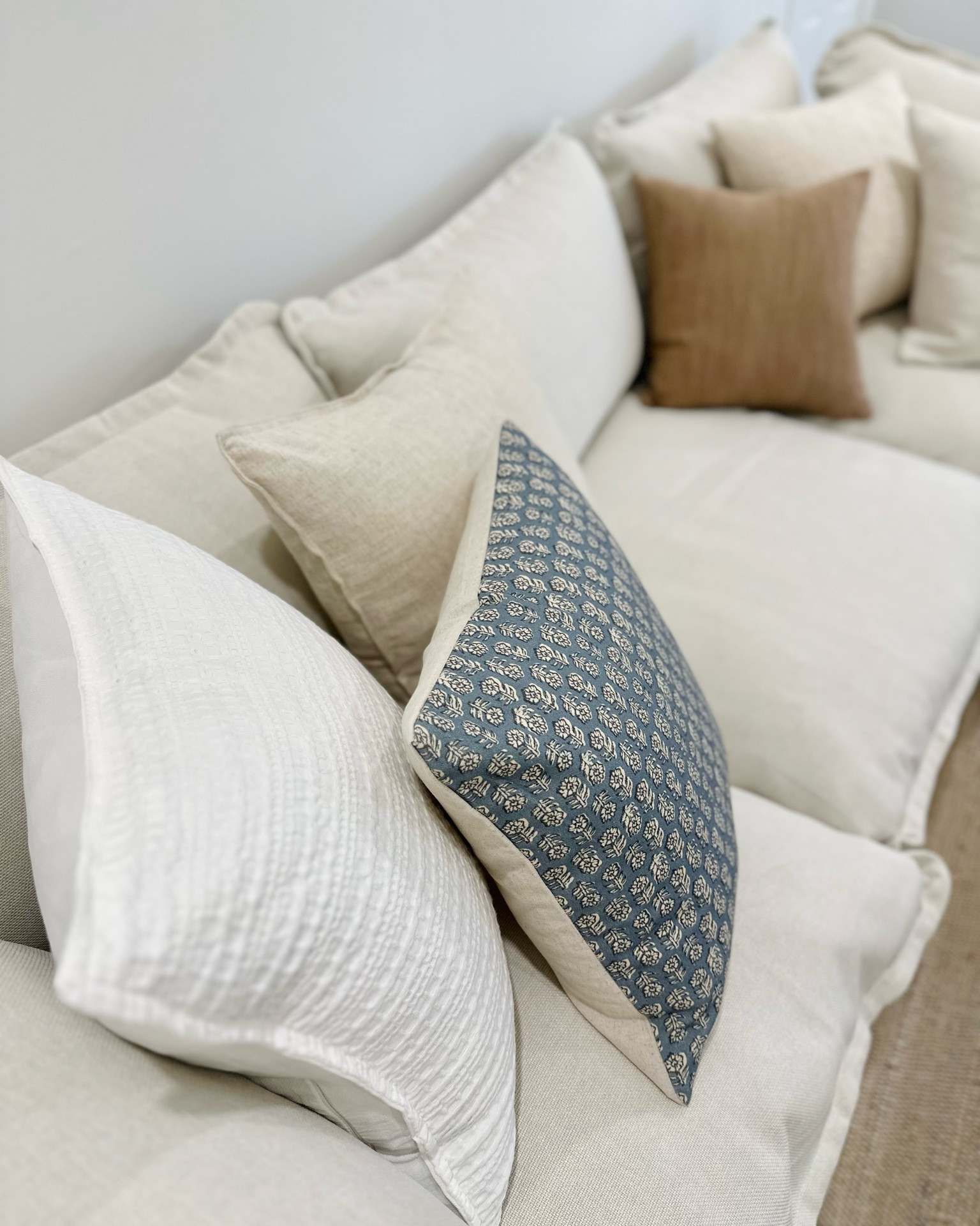 I love to layer pillow sizes, colors, textures and patterns!

My favorite set of three H&M pillow covers come in different colors. The texture is so good. Size up your insert!

Sharing my favorite inserts! Always size up from your insert size.

Layer different size pillows, 18 x 18 is most common then 20 x 20 and 22 x 22

Sofa is from Anabei and it’s the oldest version. 

Throw pillows, sofas, living rooms, family rooms, cozy homes, home decor

#LTKHome #LTKSaleAlert