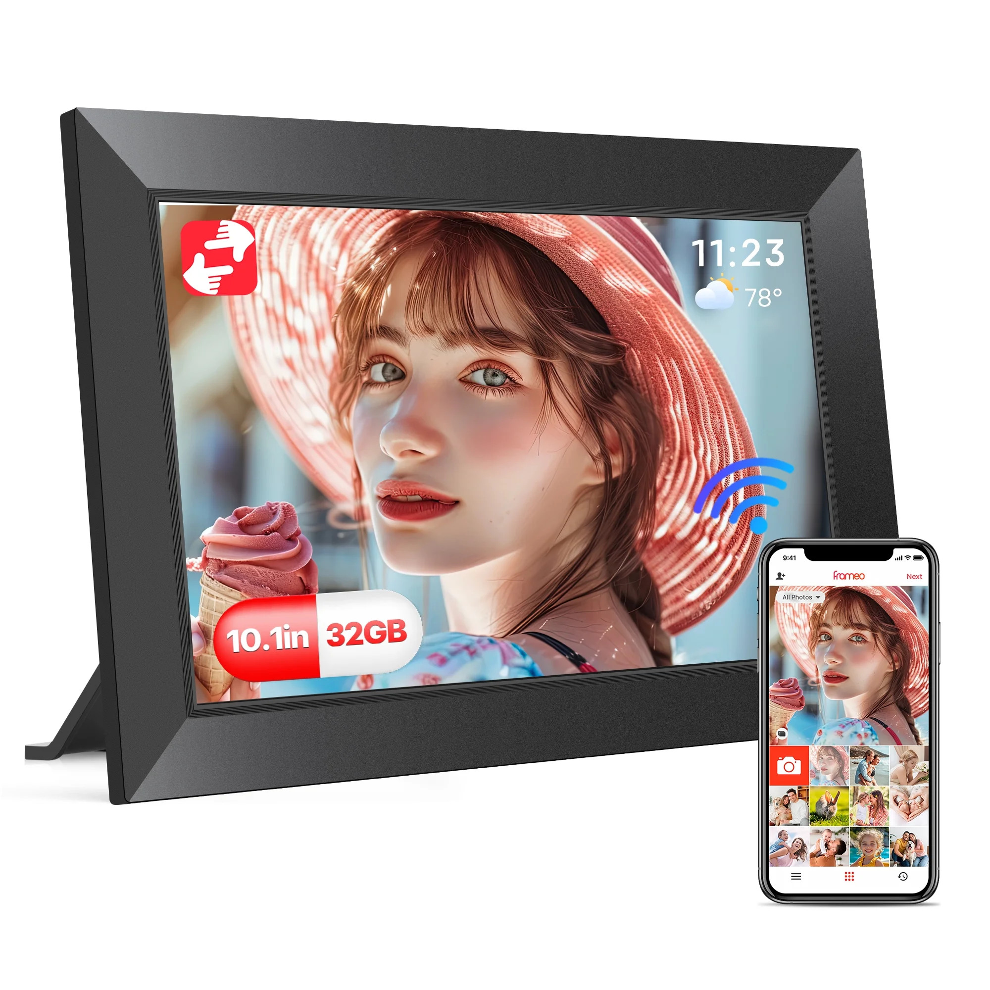 RICILAR Frameo 10.1 inch WiFi Digital Picture Frame, Electronic Picture Frame with IPS Touch Scre... | Walmart (US)