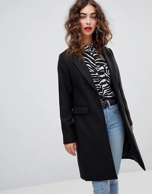 New Look coat with tailored fit in black | ASOS US