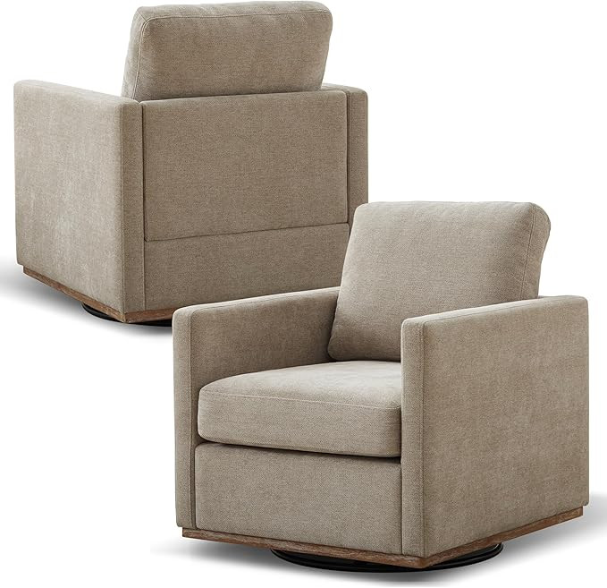 Aoiy & Wifon 30.7" W Swivel Accent Chair Set of 2, Mid Century Modern Swivel Chairs for Living Ro... | Amazon (US)
