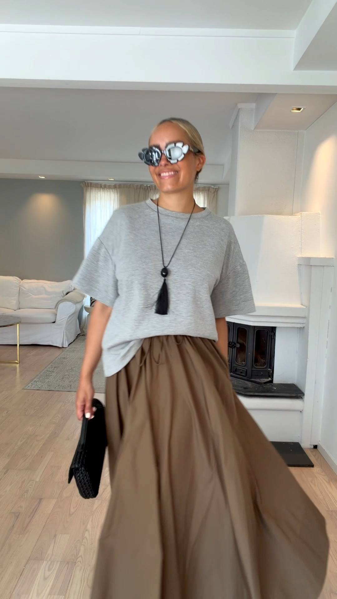 Gray t shirt with shoulder pads is the Frankie shop / size medium ♥️Wearing the BETTY snake skin leather loafer from Aeyde in size 39. (They get wider with time because of the soft leather)  dark green sunglasses are a.kjærbede (Danish brand) my second gray t I’m wearing is very old but still amazing from the hm edited collection many years ago. Sizes up to a large

#LTKgrwm #LTKootd