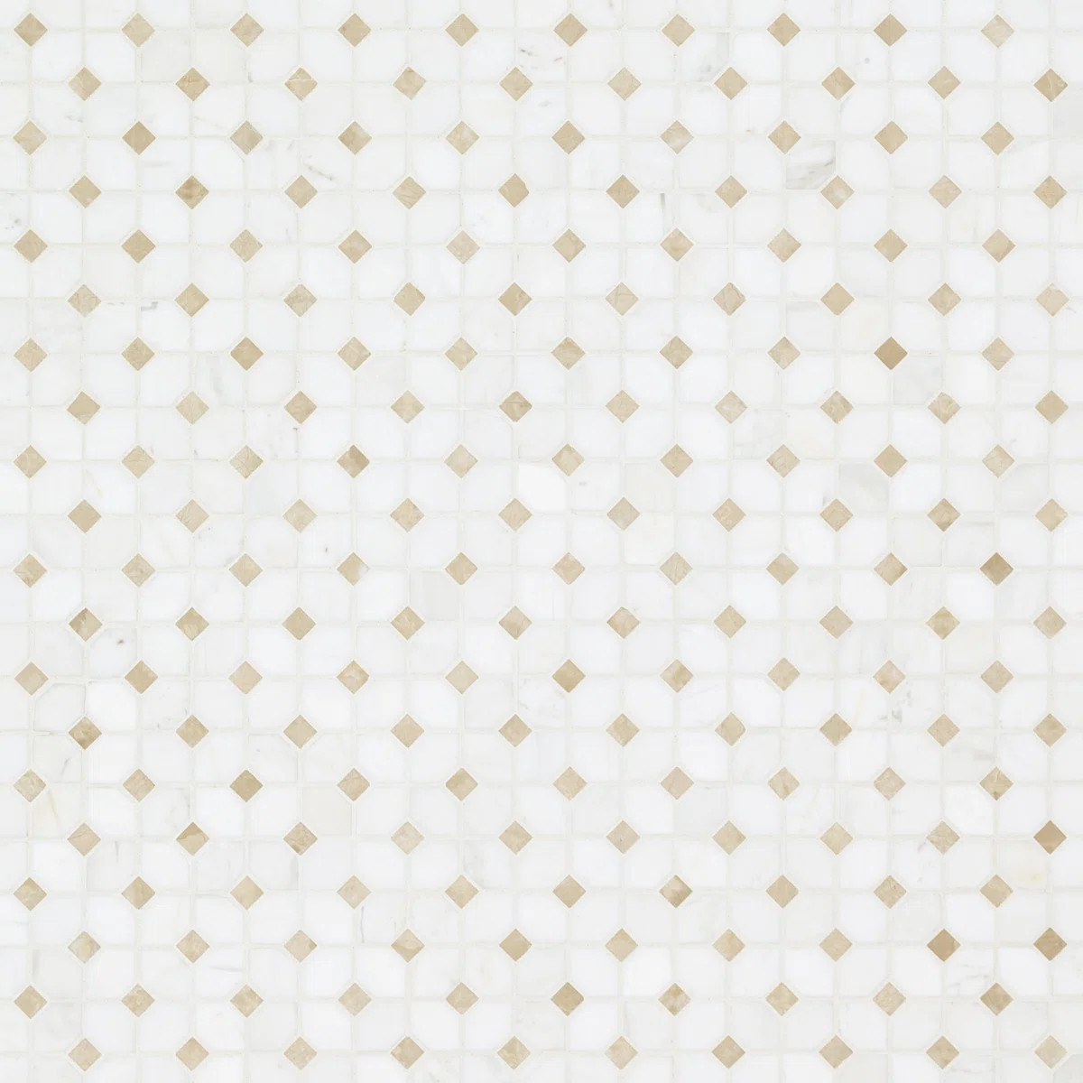 Calabria Frost Gold Geometric 13 in. x 13 in. Polished Marble Mosaic Floor and Wall Tile | Wayfair North America