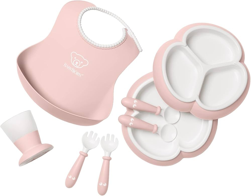 BabyBjörn Dinnerware Set, 8 pcs, Powder Pink | Amazon (US)