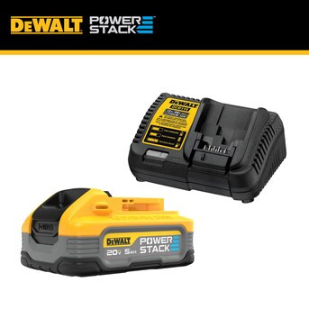 DEWALT POWERSTACK 20 5 Amp-Hour; Lithium-ion Battery and Charger (Charger Included) | Lowe's