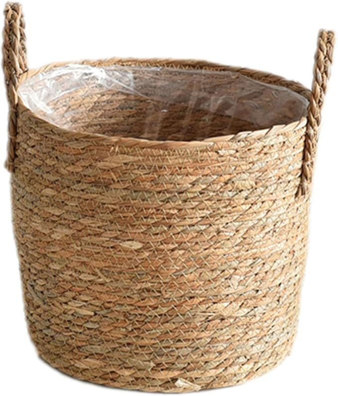 XXL Wicker Plant Basket with Handles, Woven Rattan Plant Pot, Straw Planter, Grocery Toy Storage,... | Amazon (US)