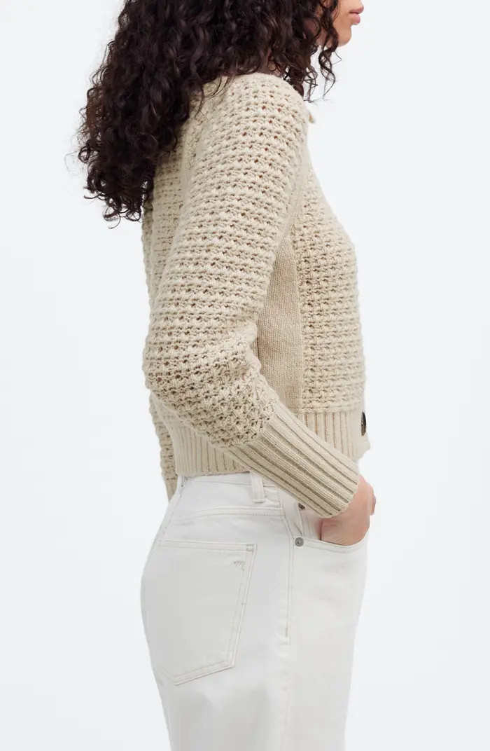 Scalloped Merino Wool Blend Cardigan | Nordstrom