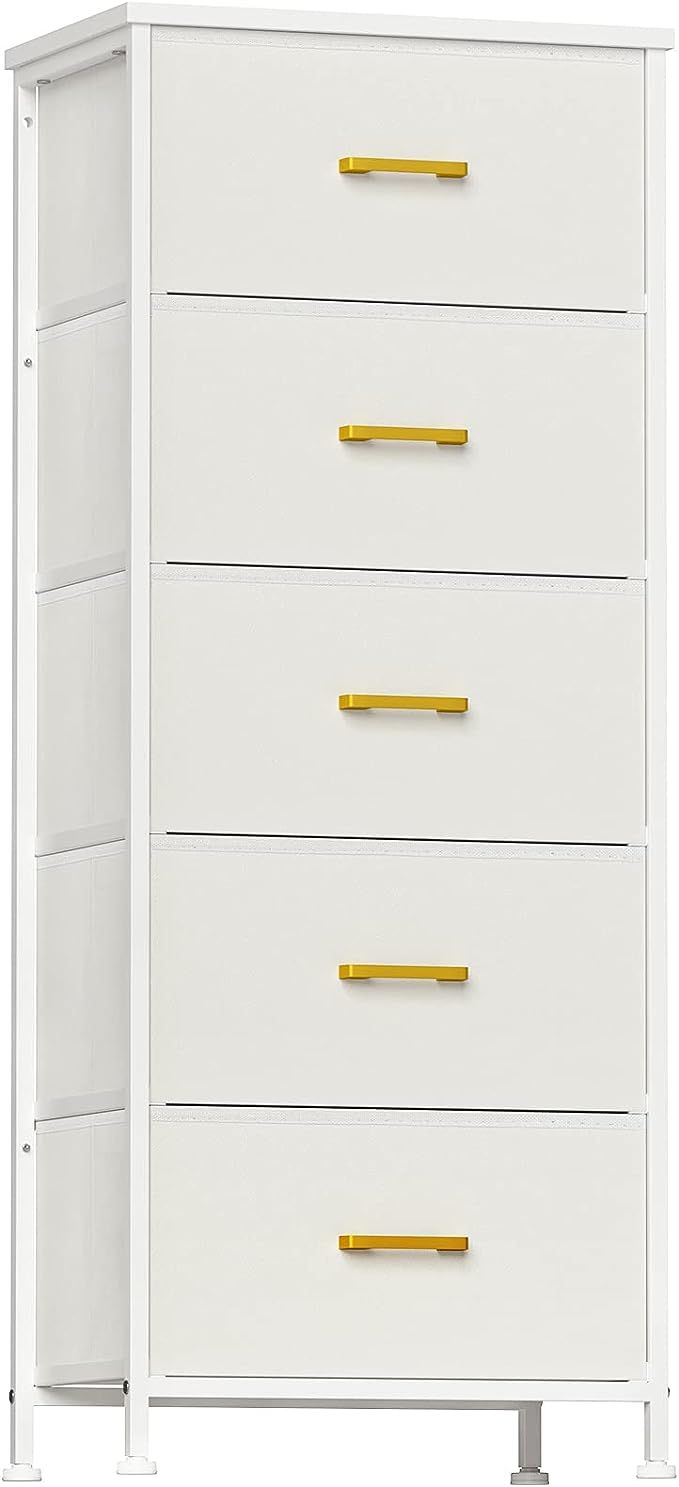 YILQQPER Dresser for Bedroom with 5 Drawers, Tall Storage Tower for Closet, Living Room, Nursery,... | Amazon (US)