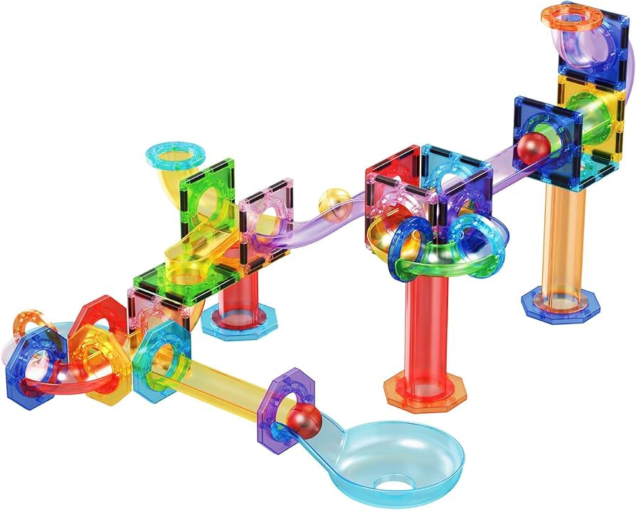 PicassoTiles Marble Run 60 Piece Race Track Magnetic Tiles Magnet Building Block Educational Cons... | Amazon (US)