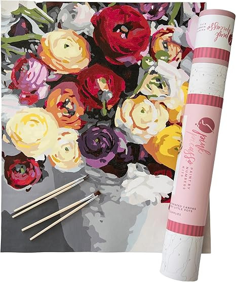 Pink Picasso Kits Botanical Floral Paint by Number for Adults | DIY Canvas Painting Kits Color by... | Amazon (US)