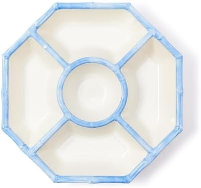 Two's Company French Blue Bamboo Touch Chip and Dip Bowl, 15.5-Inch, Melamine | Amazon (US)