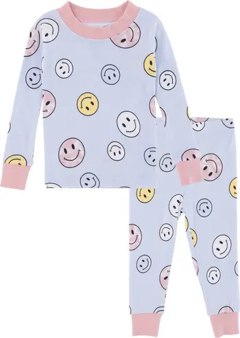 PL BABY BY PETIT LEM Smiley Faces 2-Piece Pajama Set | Nordstromrack | Nordstrom Rack