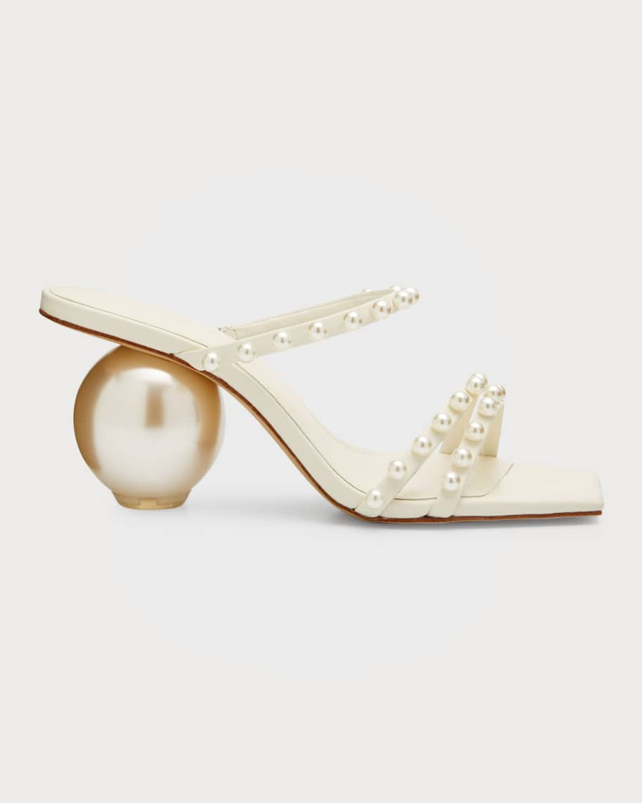 Ilona Pearly Stud Mule Sandals | Neiman Marcus